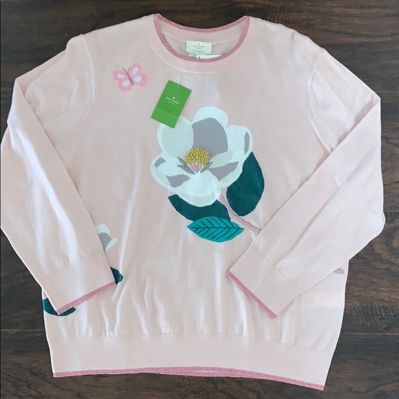 kate spade Sweaters - NWT Kate Spade Broome Street Flower Sweater XL